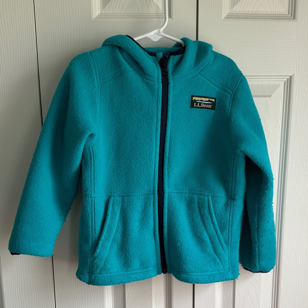 L.L. Bean Blue Pine Mountain Classic Hooded Fleece-  Size S4